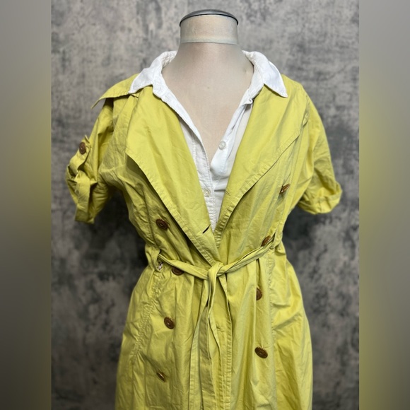 Neon green olive green gorgeous coat jacket dress - Picture 6 of 10